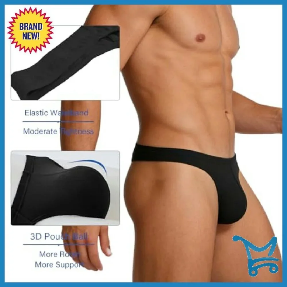 Men's Bamboo Viscose Thong Underwear Lightweight T-Back G-String